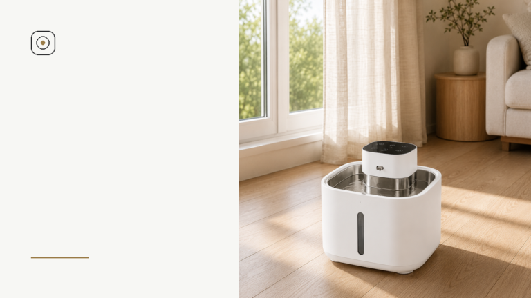 SHAEVRA Flow cat water fountain in a sunlit Australian living room
